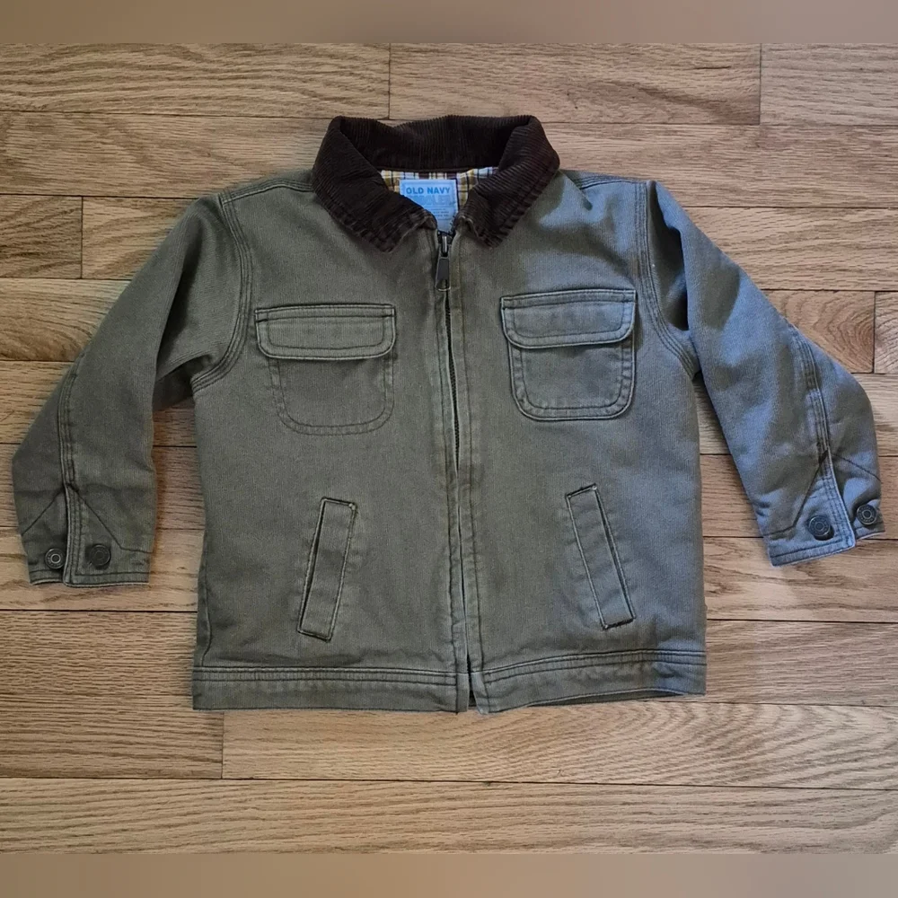Old Navy Boys Toddler 3T Vintage Brown Lined Jacket EUC